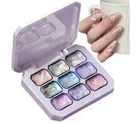Nail Pat Gel 9 Colors Beginner Friendly Long-Lsting Gradient The Paint | 27 ml Pat Gel Palette for Women, Beginners, Profesionals, Home Salon