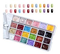 Nail Patting Gel - 24 Colors Gradient Palette 2.4ml | Long-Lasting Solid Gel | French Manicure DIY | Aura Fingernail Design For Women Girls Salon Home Studio Wedding Holiday