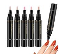Nail Pen Set - 6 Piece Quick Dry Long Lasting Manicure Tools | 3 In 1 Gel Non-UV One-Step DIY Nail Pen | For Girls Women Mothers Salon Home Party Holiday Summer Spring Halloween Wedding