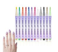 Nail Pens - 12-Piece Nails Art Markers, Quick-Drying Waterproof Gel Drawing Pens with Fine Tip, Vibrant Long-Lasting Colors | Nail Design Painting Dotting for Kids, Teens, Adults,