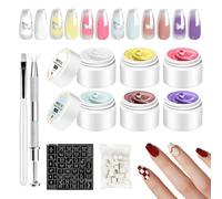 Nail Polish Gel, Portable Toenail Polish Glue Kit, Professional Salon Supplies, Solid Sculpting with Long-Lasting Shine, Ideal for Home, Travel, Friends, Colleagues, Family and Women