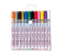 Nail Polish Markers - 12-Color Quick-Drying 3D Paint Pens | 0.5mm Precision Tips For Dotting, Painting, And Creative Nail arts, For Home, Salon, Crafts, And Canvas Use