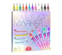 Nail Polish Markers, Nail Point Dotting Drawing Pens, 3D Quick-Drying Liner Manicure Tools for Home Salon Photoshoot Travel Wedding Practice Dating Daily Christmas Birthday Beginners
