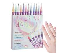 Nail Polish Markers - Painting Supplies, Piece Art Pens Craft Set for Manicure Creation, Gel Paint Accessory with Fine Tip, Beauty Component for Beginning Users, Salon Professionals Fingernail Design