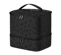 Nail Polish Organizer Bag, Double Layer Design Nail Polish Holder, Carrying Case for 30 Bottles, Nail Dryer Case, Manicure Tools, PU Leather, Portable, 24.52126cm, Perfect for Travel
