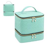 Nail Polish Organizer Bag, Travel Nail Kit Carrying Case, 2-Layer Multi-Functional Supplies Organizer for Nails, 9,84 x 7,87 x 7,48 pollici Ampia capacità per Files, Cotton Pads, Attributo singolo, Se