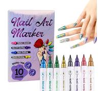 Nail Polish Pen Set, Smooth Flow Art Detailing Markers, High Pigment Double Tip Manicure, Long Lasting Quick Dry Feature, Gel Nail Polish Markers for Girlfriend Women Home Salon