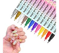 Nail Polish Pens - 12 Colors, Fine Tip Doodle Markers, Quick-Dry Fingernail Polish | PP Material Tool For DIY Journal, Salon, Manicure, Home, And Beginner Women