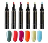 Nail Polish Pens, Quick-Dry Nail Markers, 6-Color Gel Pen Set, Fast-Dry Application, Easy No UV Naiil Art, Manicure Kit for Women & Girls, Travel-Friendly NailDesign Tool