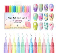 Nail Polish Pens, Quick-drying Smudge-proof Vibrant Colors, Graffiti Art Fine Tip Pens, Precision Painting With 12x Waterproof Polish Sticks, Ideal for Women