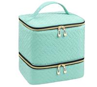 Nail Polish Storage Bag, 2-Layer Nail Kit Organizer With Large Capacity, Multi-Functional Makeup Case, Perfect For Brad Drills Files Tools Travel And Salon Supplies,9.84x7.87x7.48 In