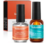 Nail Prep Primer Unghie Gel,2 Pezzi,Disidratatore per Unghie,Nail Prep e Primer Unghie,Preparatori Unghie Gel Ricostruzione,Primer Non Acido Unghie,Primer Unghie Semipermanente Kit Nail Prep(15ml)