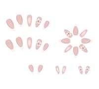 Nail Pressa Mandorla Lucido Finto Nail Stick 24pcs Nail Tips Nail Art Decorazione Press Coffin Mandorla French Tip Press On 12 Misure