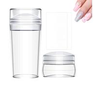 Nail Salon Stamper - Clear Nail Stamp, Multifunction Tool | Soft Silicone Head with French Tip Scraper, Applicator Reusable Nail Artss for Women, Creative Design and Professional Salons