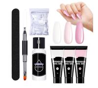 Nail Sculpt Gel, Poly Manicure Kit, Strength Builder Gels Set with Long Last Formula, Hard Shine Nail Reinforce System, Smooth Salon Finish Design, Home Beauty Nails Care Use