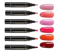 Nail Sets - Women Quick Dry Pens | 6 Color Kit No UV Required Smooth Application Long Lasting Bright Pigments Easy Professional Manicure Tools for Home, Salon, Travel