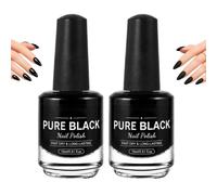 Nail Shine Set - Black Gel Color Gloss - Fast Dry Shiny Matte Decor - 2PCS