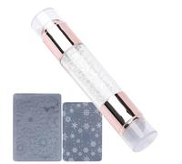Nail Stamp, Double Ended Stamping Pens with Rhinestone Handle, Decoration Tool Women, Manicure Kit for Salon or Home Practice, Applicator Accessory, 11.5x2cm
