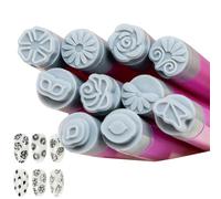 Nail Stamping Pen with 10 Beautiful Patterns, Flower and Nail Stamps