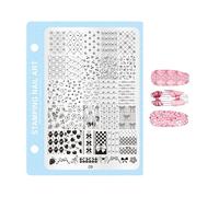 Nail Stamping Plate, Manicure Press Mold Tool, Creative Naiil Stamping Plate Kit For Salon Home Practice Beginners Studio Party Prep Wedding DIY Decoration Professional Styling Use