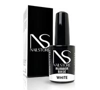 Nail Store - Base Rubber Milky White per Unghie Sottili deboli, Rinforzante per unghie naturali, Base Gel Adesione per Smalto Semipermanente Forte Adesione Autolivellante
