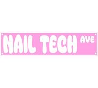 Nail Tech Ave Targa in metallo in alluminio vintage sottile Street Tin Signs Wall Art Decor Iron Poster Regali 10,2 x 40,6 cm