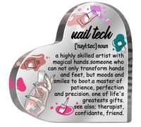 Nail Tech Regali per le donne, Regalo di ringraziamento per Nail Tech, Manicurist Compleanno Apprezzamento Cuore Acrilico Scrivania Cartello decorativo per la decorazione della stanza