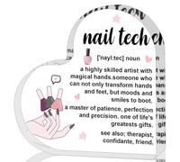 Nail Tech Regalo per donne e uomini, regalo di ringraziamento per nail tech, a forma di cuore, in acrilico, cartello decorativo per casa e ufficio