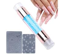 nailartStamper - Kit di stampaggio, penna a doppia estremità | Penna per manicure in silicone abbellita di rino di diamante, strumento di trasferimento dello smalto per unghie, Accessorio per