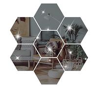 NAILDOKI Adesivi Murali fai da te, Set di Adesivi per Specchi Acrilici, 12 Adesivi da Parete Esagonali 3D da Decorazione della Camera da Letto del Soggiorno