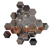 NAILDOKI Adesivi Murali fai da te, Set di Adesivi per Specchi Acrilici, 36 Adesivi da Parete Esagonali 3D da Decorazione della Camera da Letto del Soggiorno