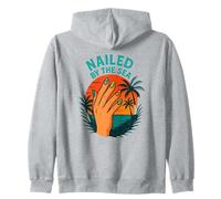Nailed by the Sea, design estivo per nail art sulla spiaggia tropicale Felpa con Cappuccio