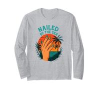 Nailed by the Sea, design estivo per nail art sulla spiaggia tropicale Maglia a Manica