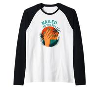 Nailed by the Sea, design estivo per nail art sulla spiaggia tropicale Maglia con Maniche Raglan