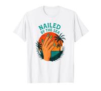 Nailed by the Sea, design estivo per nail art sulla spiaggia tropicale Maglietta