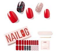 Nailog Gel Adesive UV - 20pcs Smalto Per Unghie, Full Wraps Lampada UV/LED, Stickers Nail Art, Lunga Durata Gel Nails Starter Kit