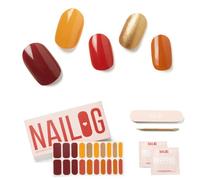 NAILOG Pellicola per Unghie, 20Pcs Nail Stickers Gel Varnish Adesivo Stencil, Smalto Adesivo per Unghie French Manicure Nails Wraps Decorazione DIY per Donne Ragazze, Maple Bloom