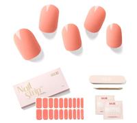 NAILOG Pellicola per Unghie, 20Pcs Nail Stickers Gel Varnish Adesivo Stencil, Smalto Adesivo per Unghie French Manicure Nails Wraps Decorazione DIY per Donne Ragazze, Coral