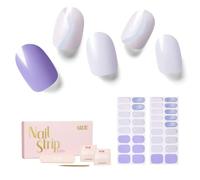 NAILOG Pellicola per Unghie, 34Pcs Strisce per Unghie in Gel Semi Polimerizzato Adesivi e Decalcomanie per Unghie di Qualità da Salone per Donne Ragazze, Lavender Mist