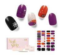 NAILOG Pellicola per Unghie, 34Pcs Strisce per Unghie in Gel Semi Polimerizzato Adesivi e Decalcomanie per Unghie di Qualità da Salone per Donne Ragazze,Dark Moon Night