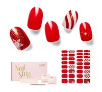 NAILOG Pellicola per Unghie, 34Pcs Strisce per Unghie in Gel Semi Polimerizzato Adesivi e Decalcomanie per Unghie di Qualità da Salone per Donne Ragazze (Santa is Here)