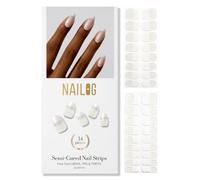 NAILOG Strisce adesive per unghie in gel semi-catalizzato, 34 pezzi, di qualità professionale, a lunga durata, con morbida finitura in gel, punte al chiaro di luna