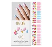 NAILOG Strisce adesive per unghie in gel semi-catalizzato, 34 pezzi, di qualità professionale, a lunga durata, con morbida finitura in gel, da donna, Petal Dance