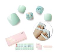 NAILOG Strisce di Gel Semi Polimerizzato, Strisce di Smalto per le Dta dei Piedi con Finitura gel Lucida,32 pezzi Impacco per Unghie a Lunga Durata, Summer Breeze