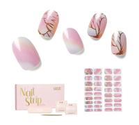 NAILOG - Strisce per unghie in gel semi-catalizzato, 34 pezzi, motivo farfalle arcobaleno, extra lunghe, con finitura in gel lucido, per primavera ed estate, ali volanti