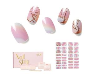 NAILOG - Strisce per unghie in gel semi-catalizzato, 34 pezzi, motivo farfalle arcobaleno, extra lunghe, con finitura in gel lucido, per primavera ed estate, ali volanti