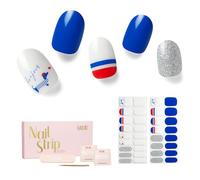 NAILOG Strisce per Unghie in Gel Semi Polimerizzato, 34 Pcs Adesivi e Decalcomanie per Unghie di Qualità da Salone, Nail Wraps Decorazione DIY per Donne Ragazze (Bonjour)