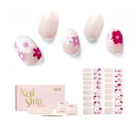 NAILOG Strisce per Unghie in Gel Semi Polimerizzato, 34 Pcs Adesivi e Decalcomanie per Unghie di Qualità da Salone, Nail Wraps Decorazione DIY per Donne Ragazze, Florid