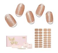 NAILOG Strisce per Unghie in Gel Semi Polimerizzato, 34 Pcs Adesivi e Decalcomanie per Unghie di Qualità da Salone, Nail Wraps Decorazione DIY per Donne Ragazze (Nude Gleam)