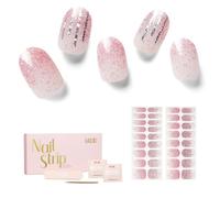 NAILOG Strisce per Unghie in Gel Semi Polimerizzato, 34 Pcs Adesivi e Decalcomanie per Unghie di Qualità da Salone, Nail Wraps Decorazione DIY per Donne Ragazze (Pink Lane)